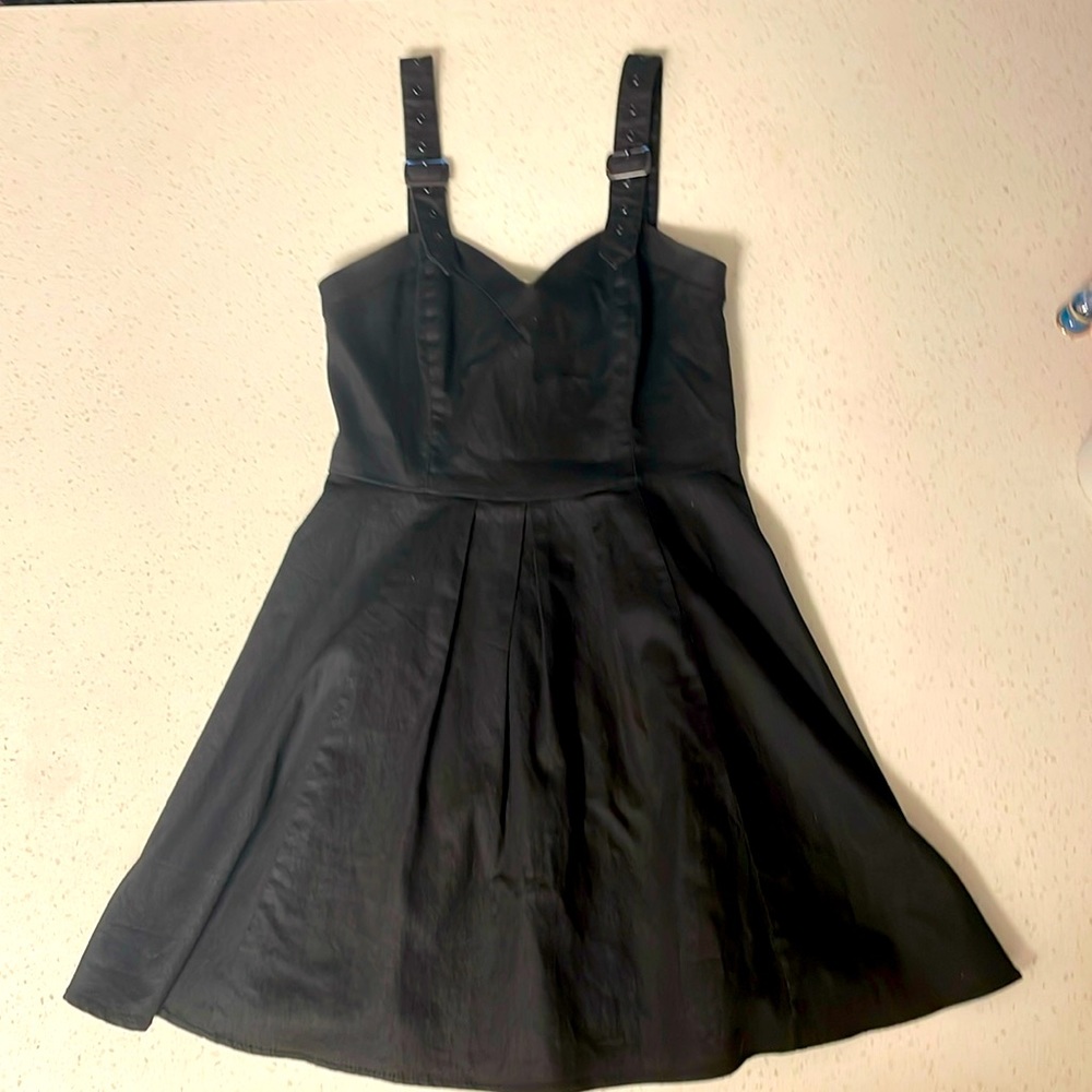 Guess Black Skater Dress with Buckle Straps